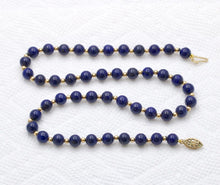 Load image into Gallery viewer, Vintage Lapis Lazuli 14K Yellow Gold Necklace
