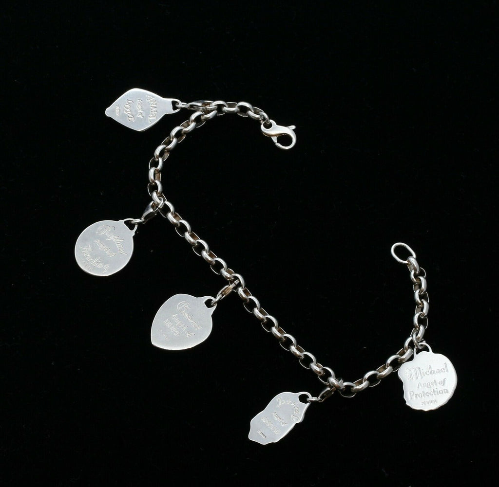 Vintage Sterling Silver Religious Charm Bracelet