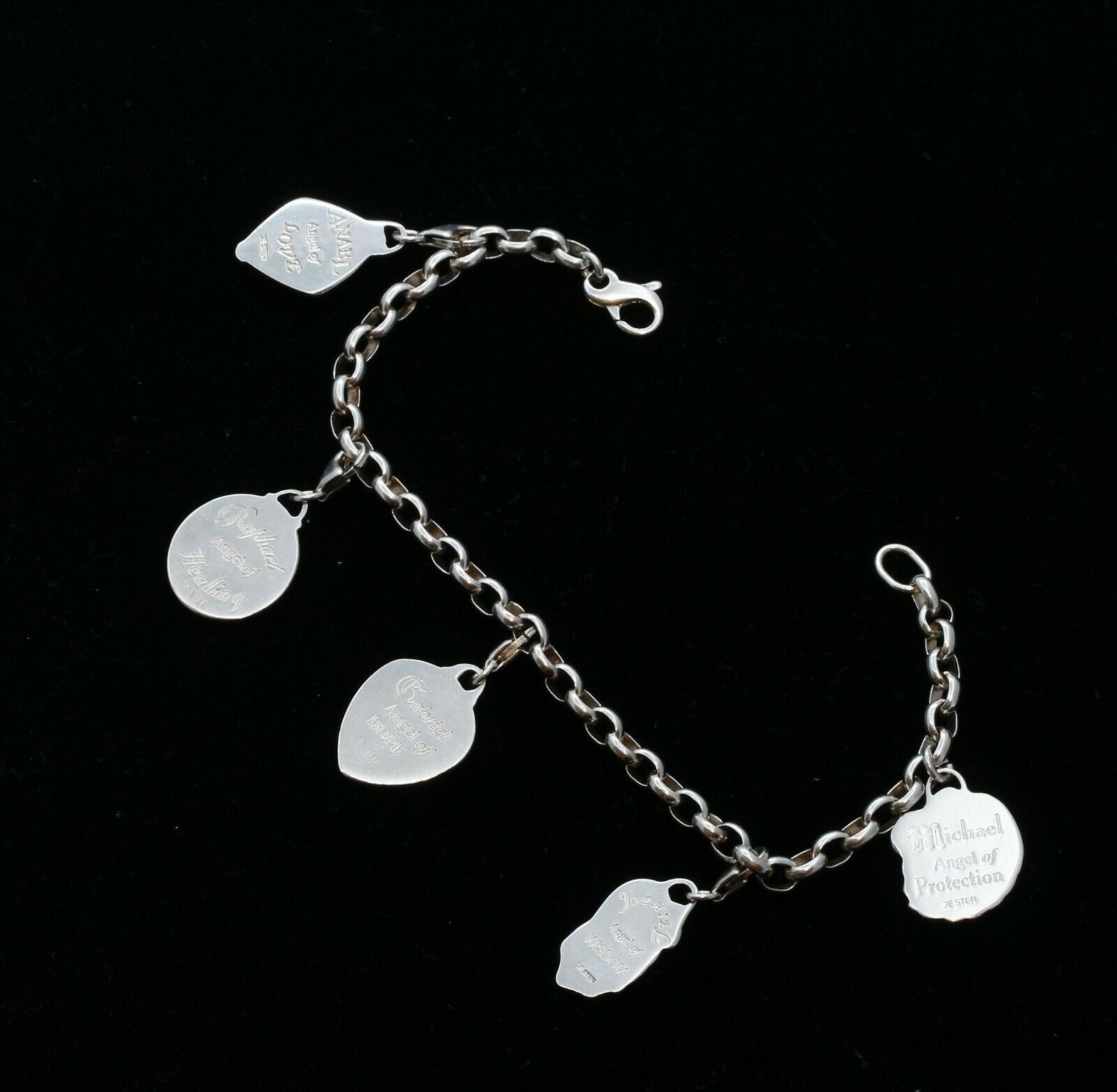 Vintage Sterling Silver Religious Charm Bracelet