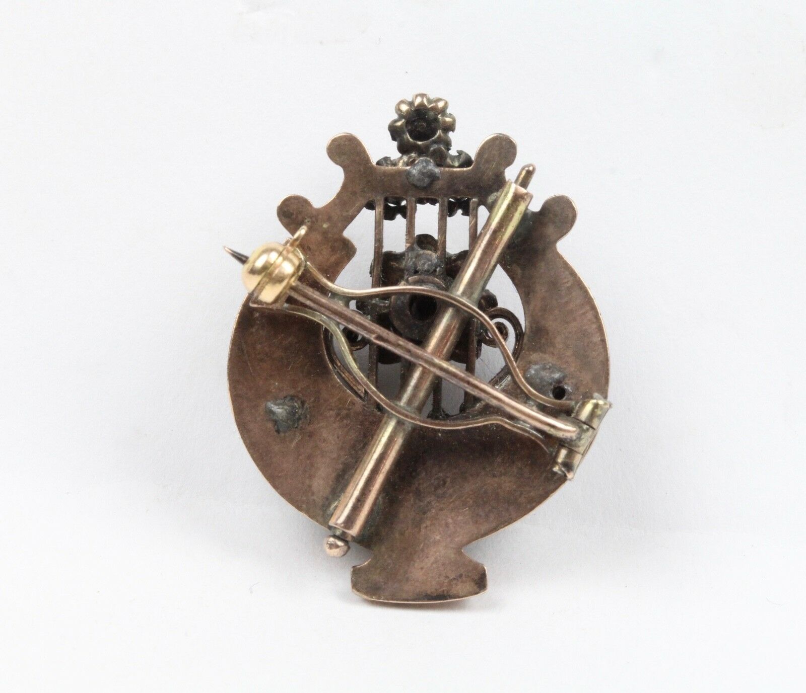 Victorian Ladies 9K Harp Pendant Pin