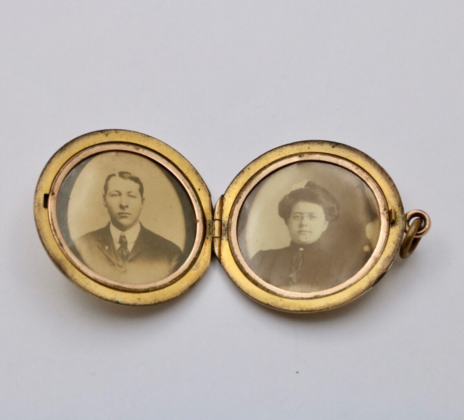 Antique Crescent & Star Gold Filled Locket Pendant