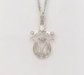 Art Deco Recreation Diamonds Platinum 14K Yellow Gold Pendant