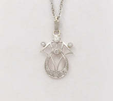 Load image into Gallery viewer, Art Deco Recreation Diamonds Platinum 14K Yellow Gold Pendant
