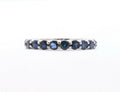 Vintage 18K White Gold Natural Sapphire Eternity Band