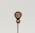 Victorian 14K Yellow Gold Amethyst Pearl Stick Pin
