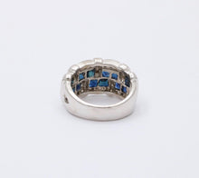 Load image into Gallery viewer, Vintage 18K White Gold Sapphire &amp; Diamond Ring
