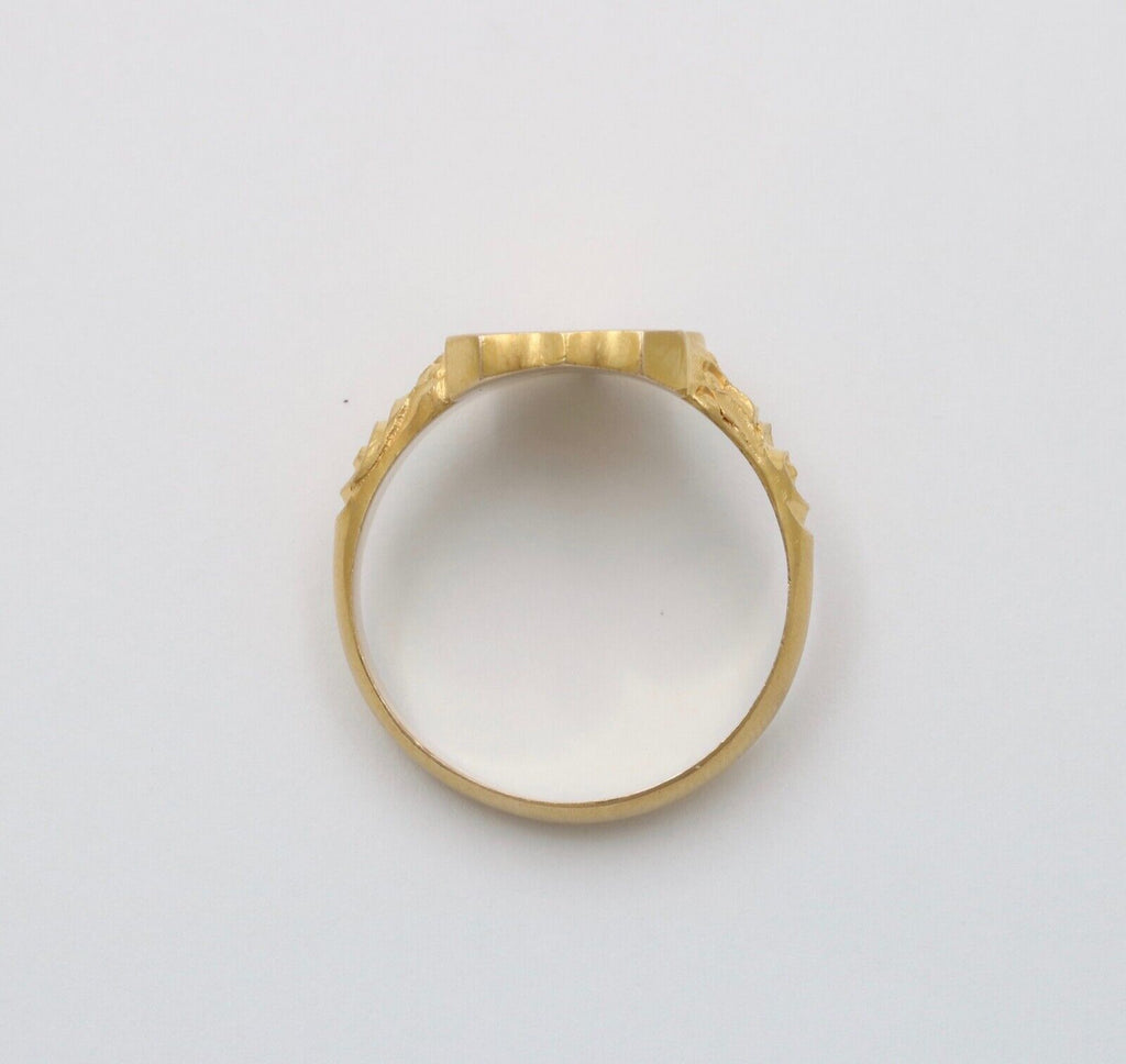 Antique Art Deco 14K Gold Shield Signet Ring, Ring Band