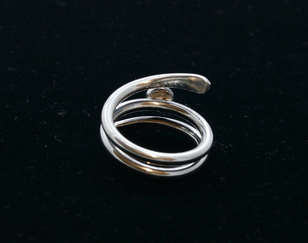 Beautiful Vintage Tourmaline Sterling Silver Coil Ring