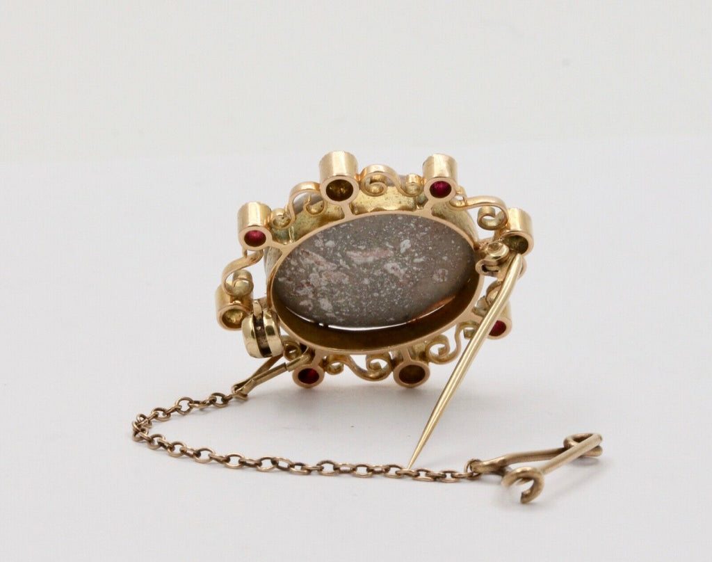 Adorable Edwardian Floral Design Opal 14K Gold Brooch pin