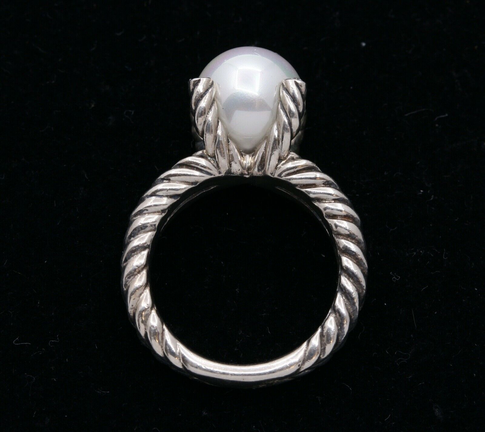 David Yurman Cable Pearl Ring with Diamonds