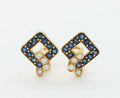 Mauboussin Paris Vintage 18K Yellow Gold Sapphire Diamond Earrings
