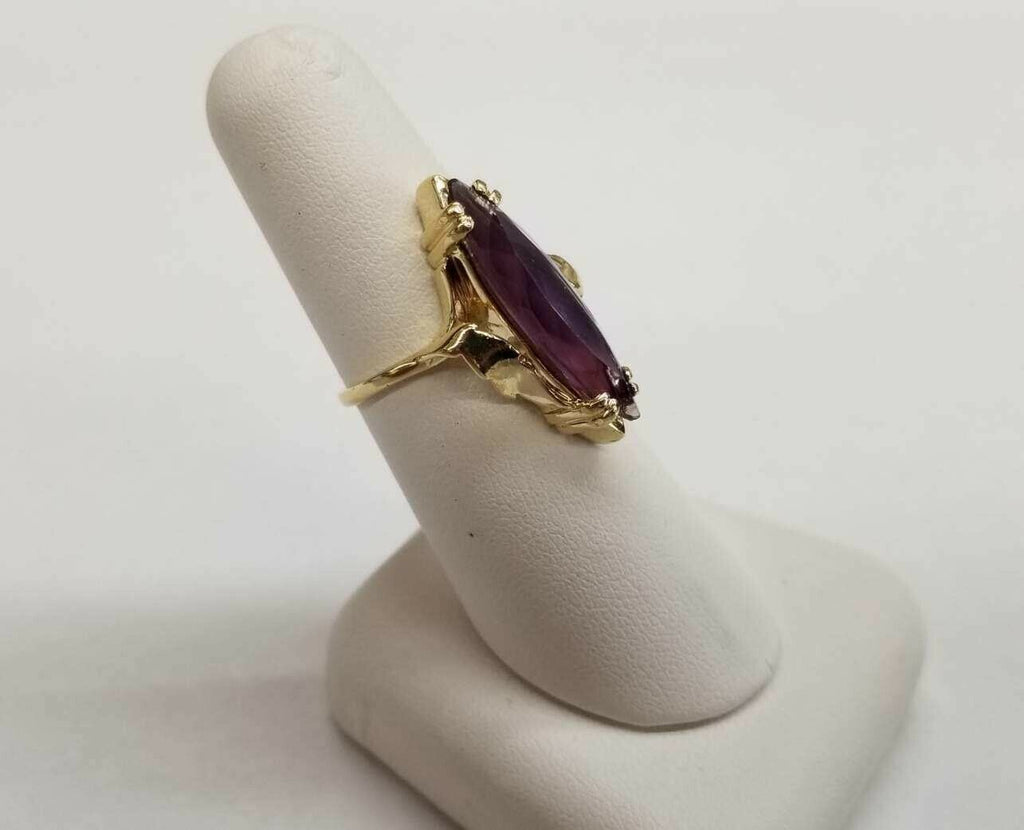 Vintage Ladies 14K Yellow Gold Bypass Iolite Ring