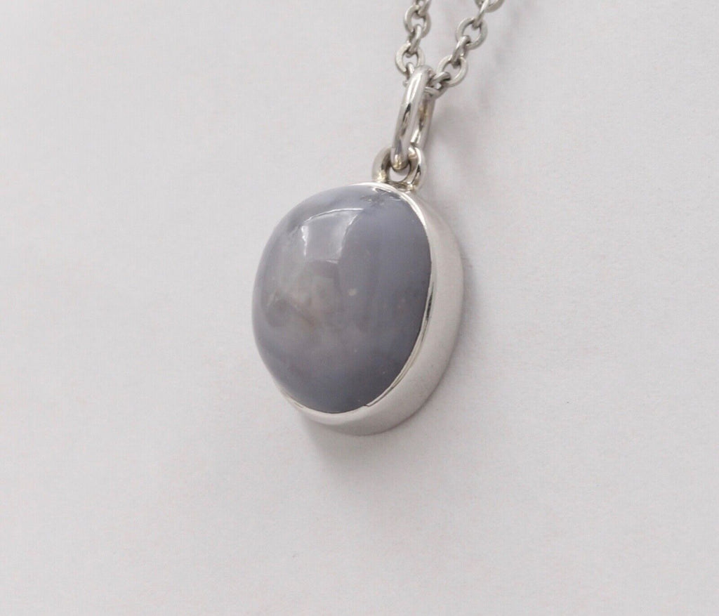 Vintage 14K White Gold Sapphire Pendant Estate Jewelry