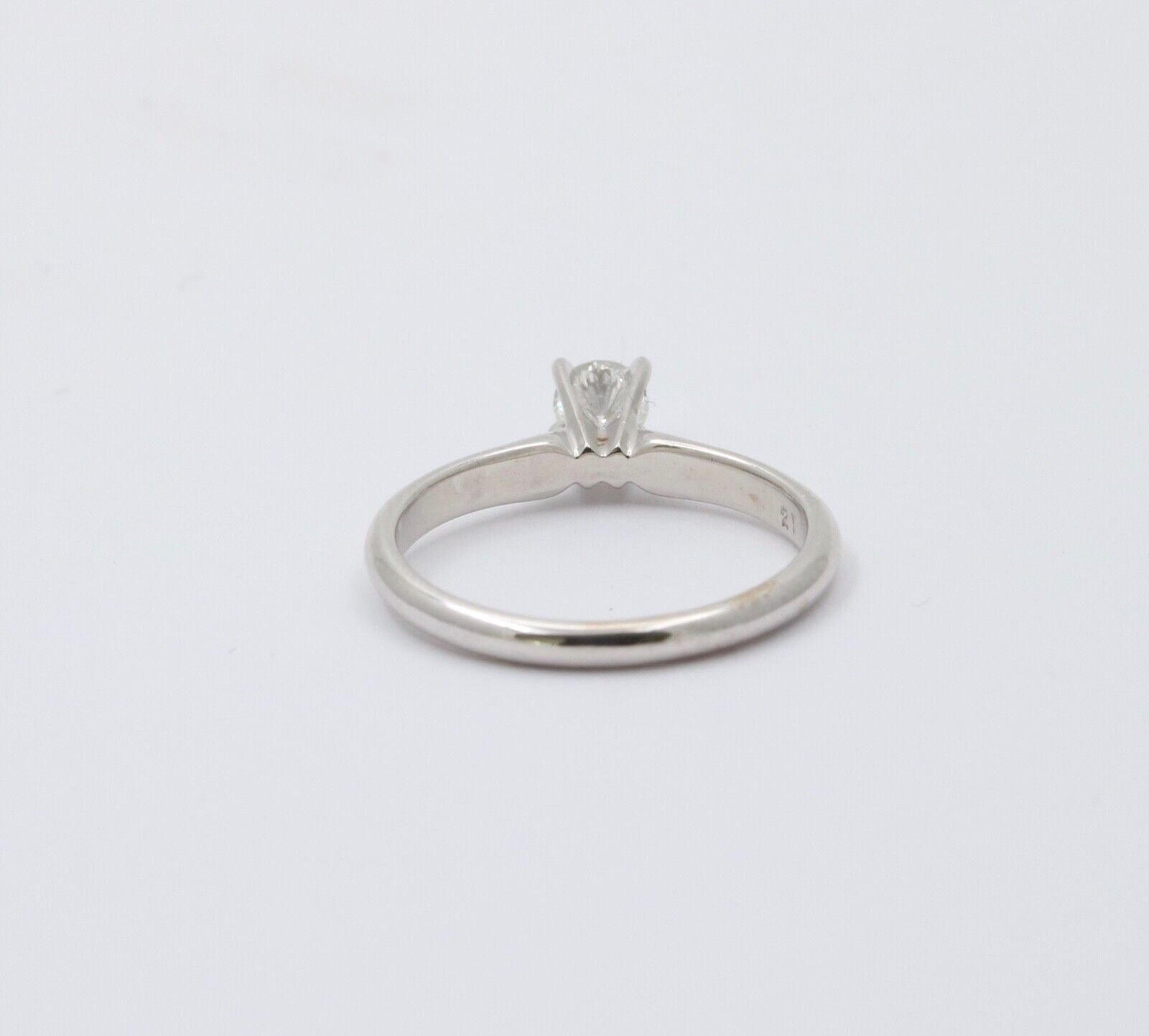 Vintage Solitaire Diamond 14K White Gold Engagement Ring