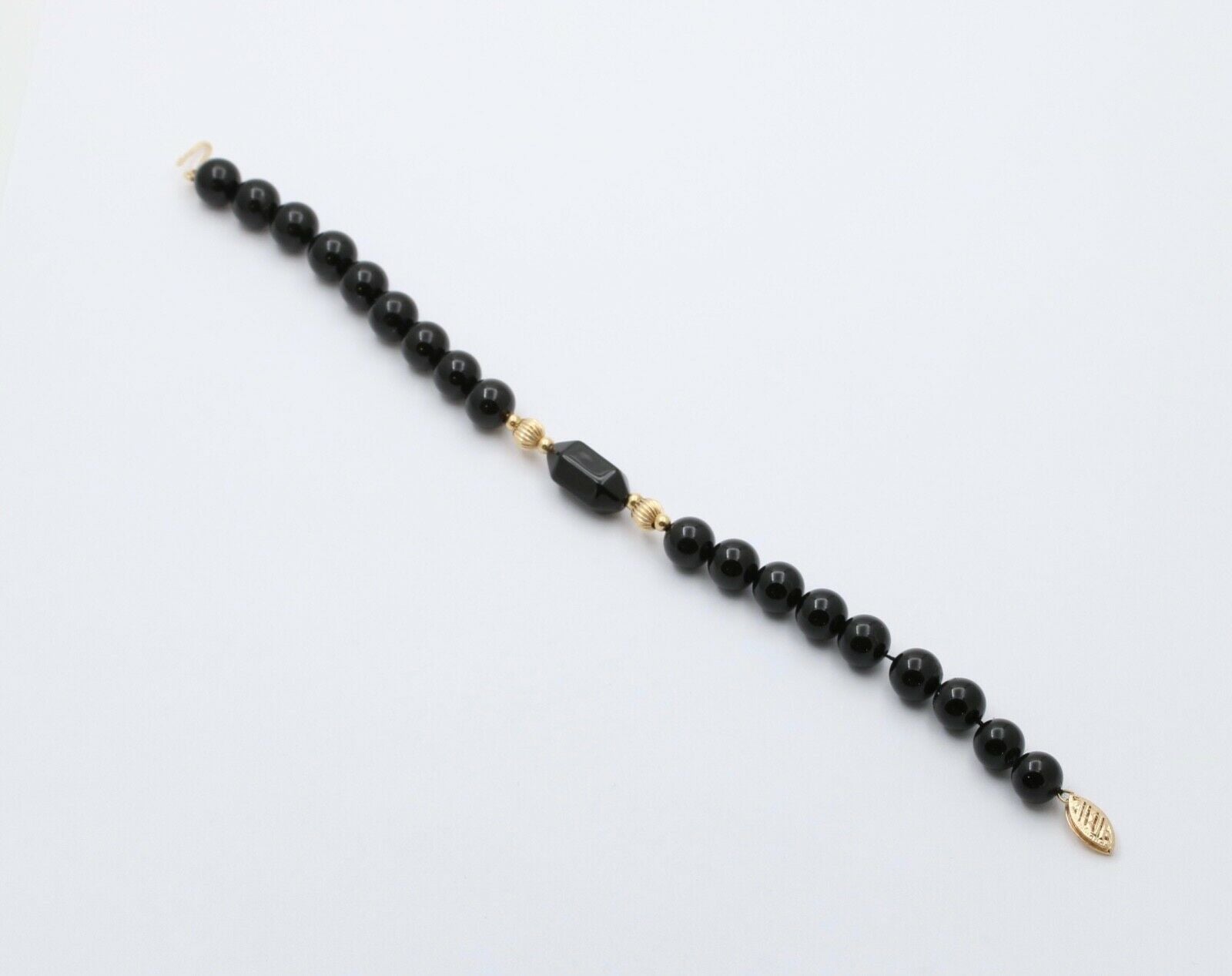 Vintage Black Onyx 14K Yellow Gold Bracelet