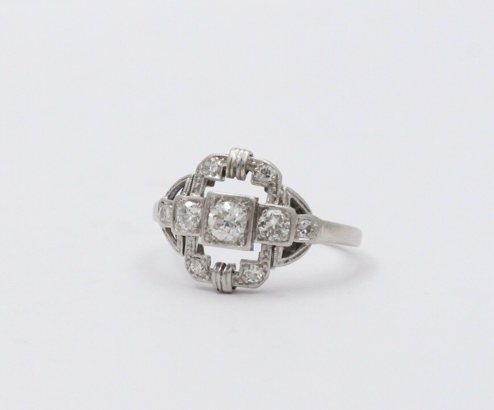 Art Deco Diamonds Platinum Cocktail Ring