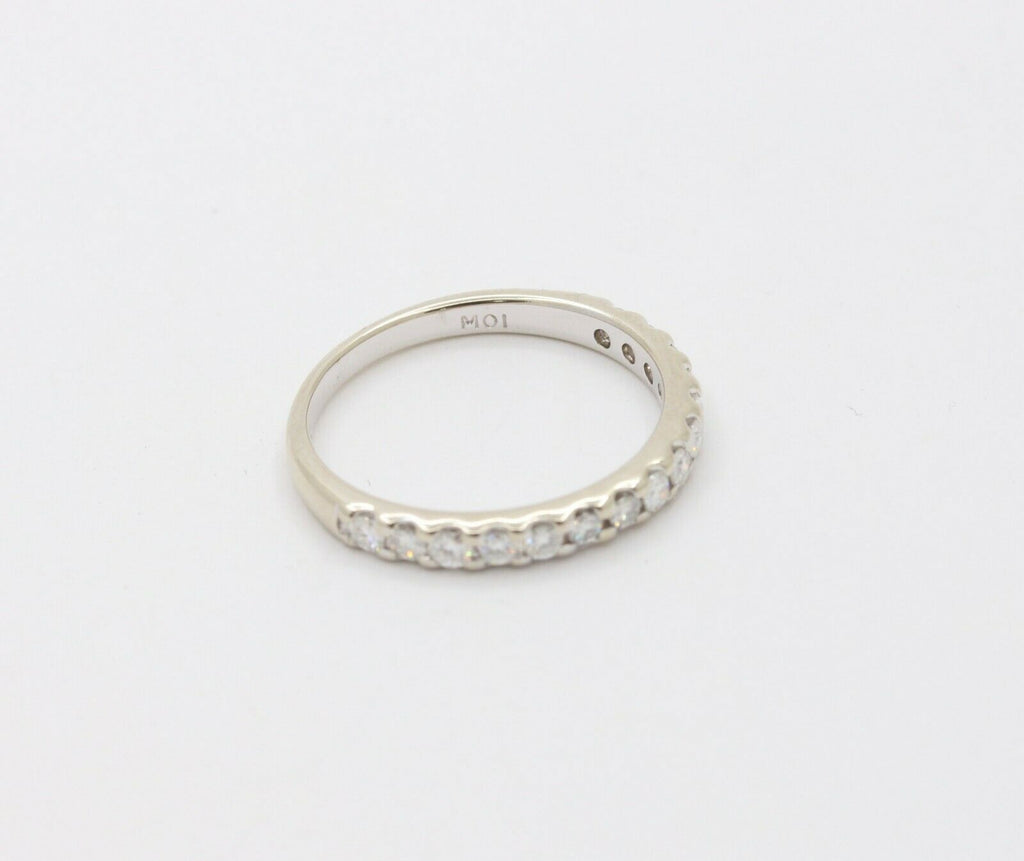 Vintage 14K White Gold Diamond Half Eternity Band