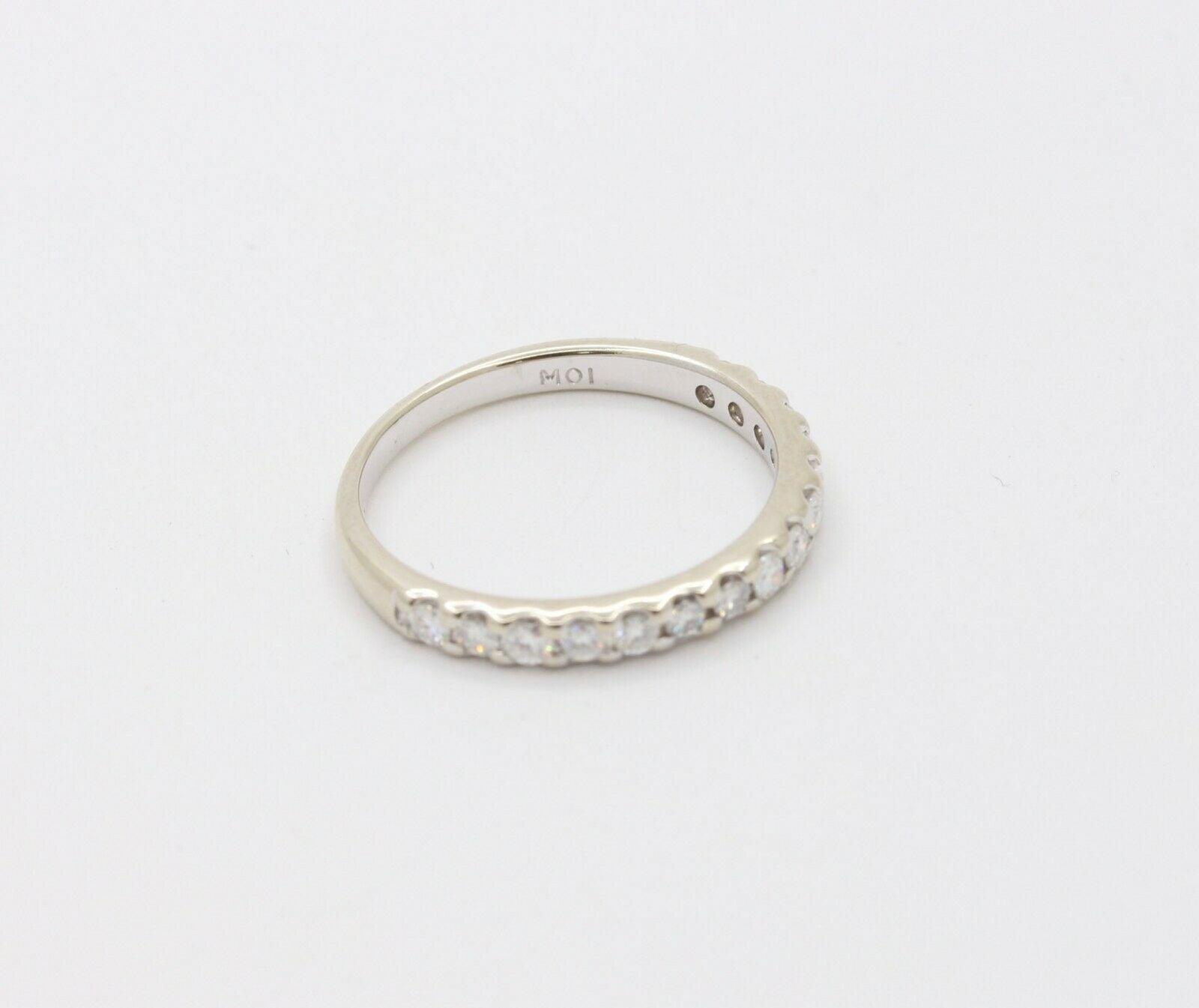 Vintage 14K White Gold Diamond Half Eternity Band