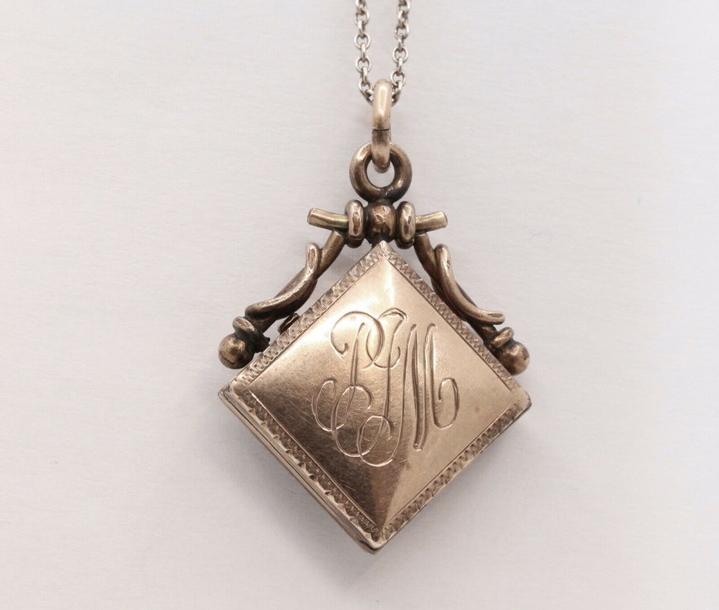 Victorian Locket Pendant Charm Gold Vermeil