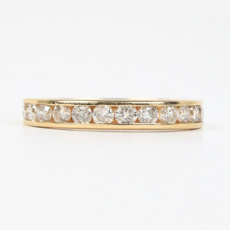 Vintage 14K Yellow Gold Diamond Half Eternity Band