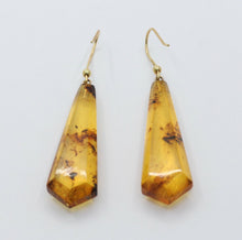 Load image into Gallery viewer, Vintage Ladies Italian Amber 18K Yellow Gold Earrings
