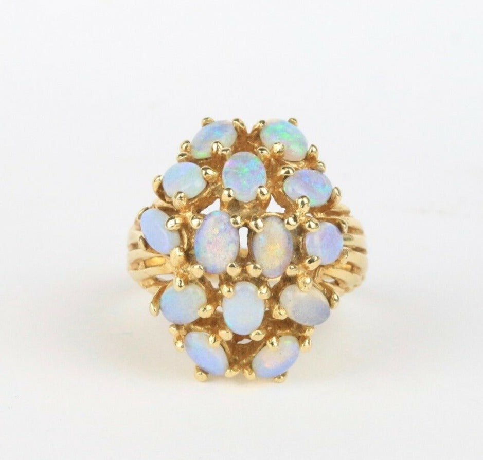 Estate Opal Cluster 14K Ladies Ring