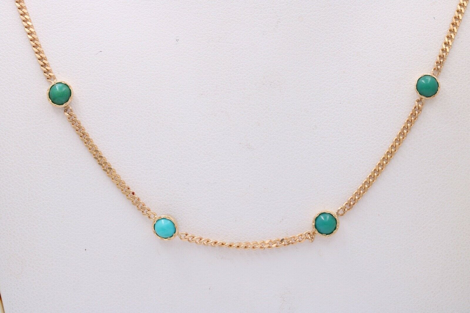Long Vintage 14k Yellow Gold Chain Necklace, Vintage Curb Link, Guard Lorgnette