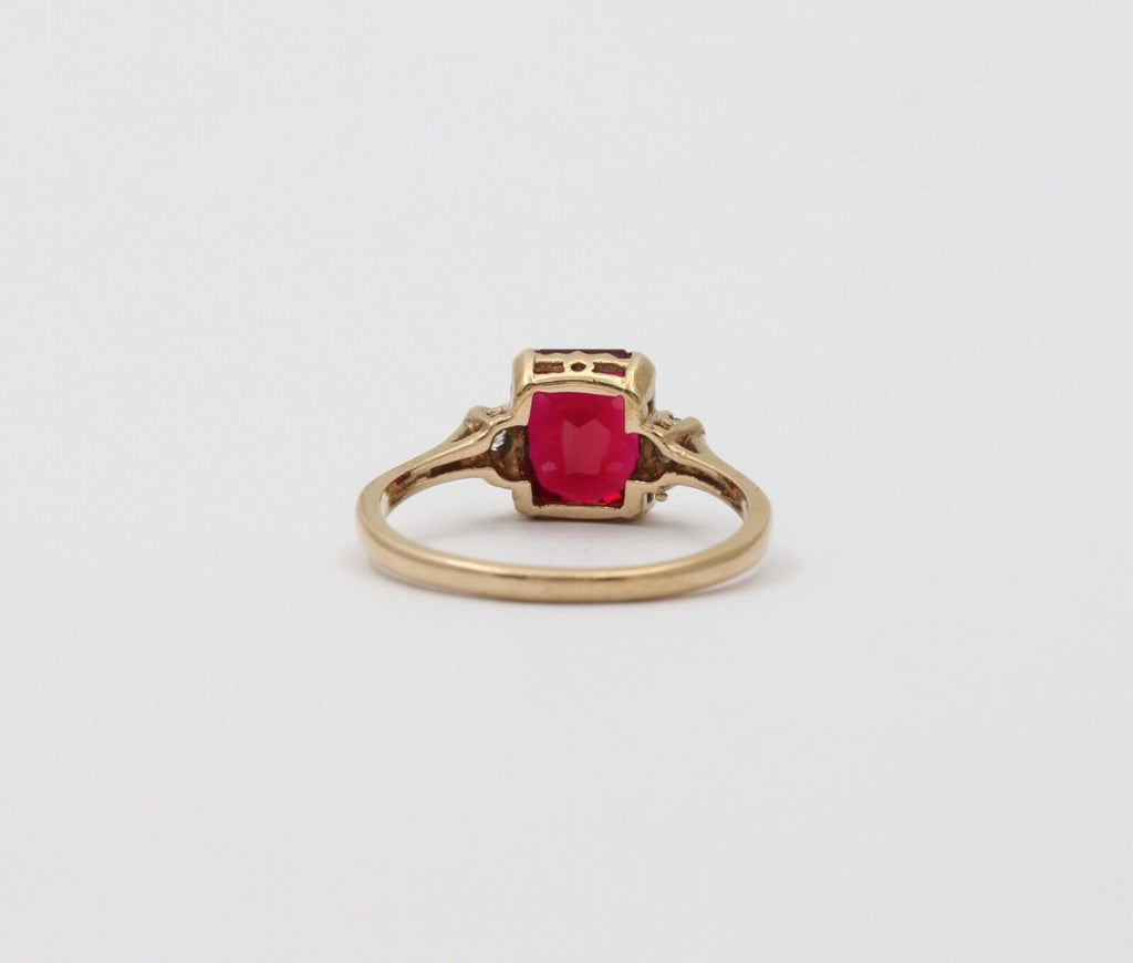Victorian Ruby Diamonds 10K Rose Gold Ring