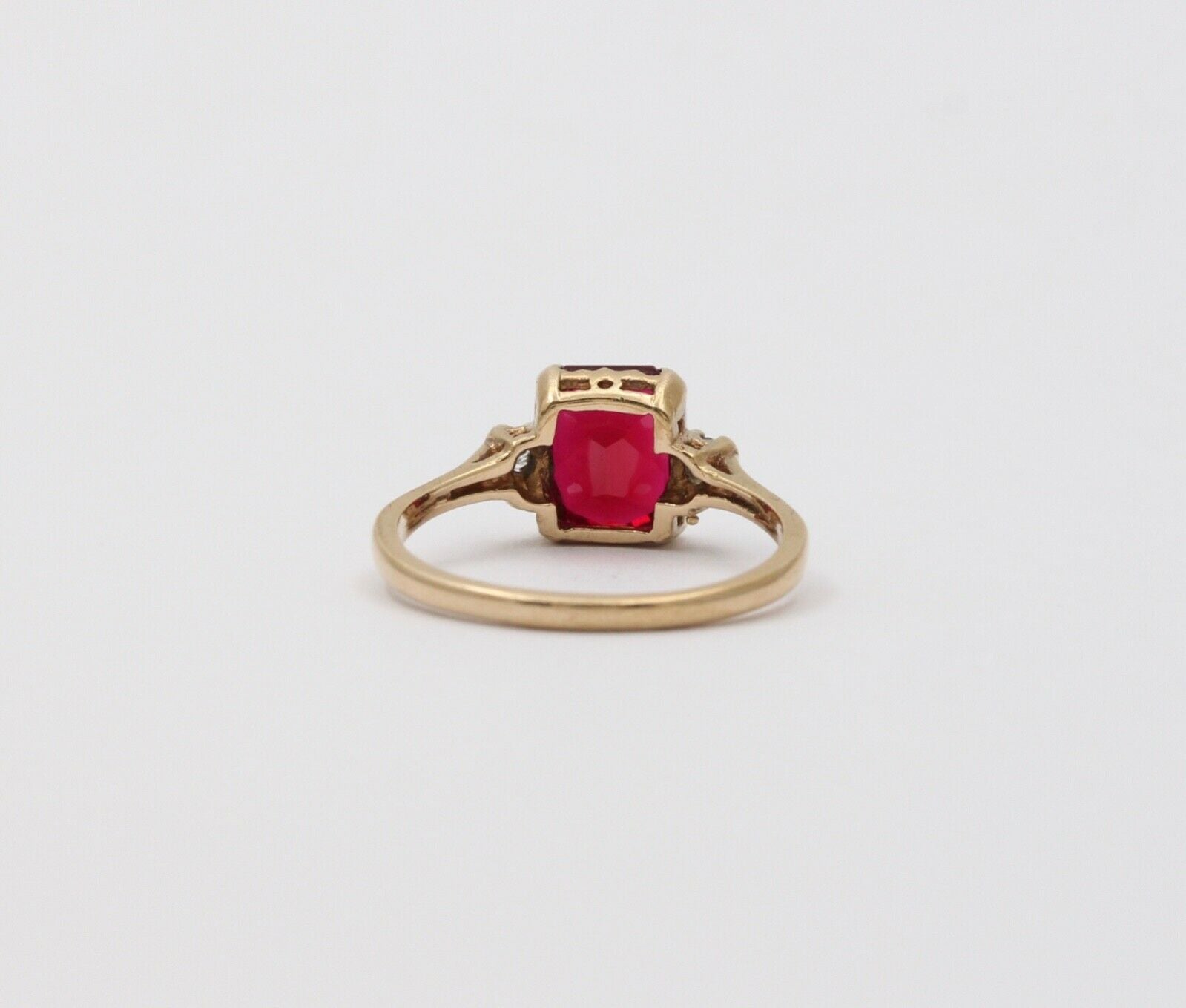 Victorian Ruby Diamonds 10K Rose Gold Ring