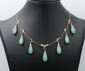 Vintage Jade 14K Chandelier 14K Yellow Gold Necklace