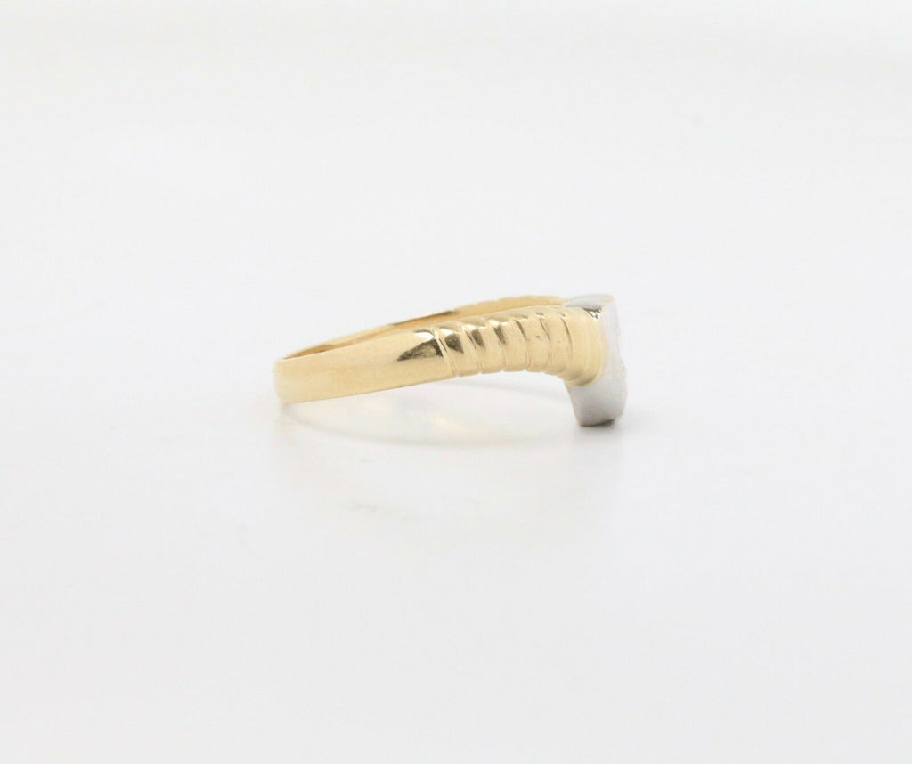 Vintage 14K Yellow Gold Diamond Heart Ring