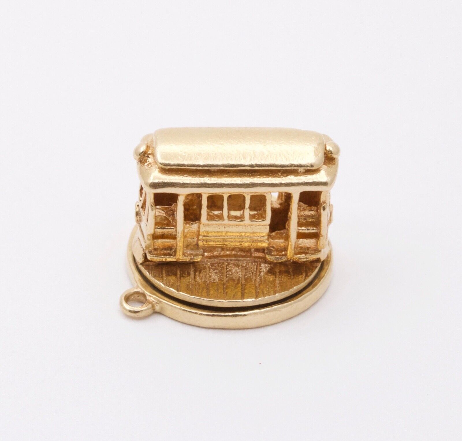 Vintage 14K Yellow Gold Movable Trolley Train Charm
