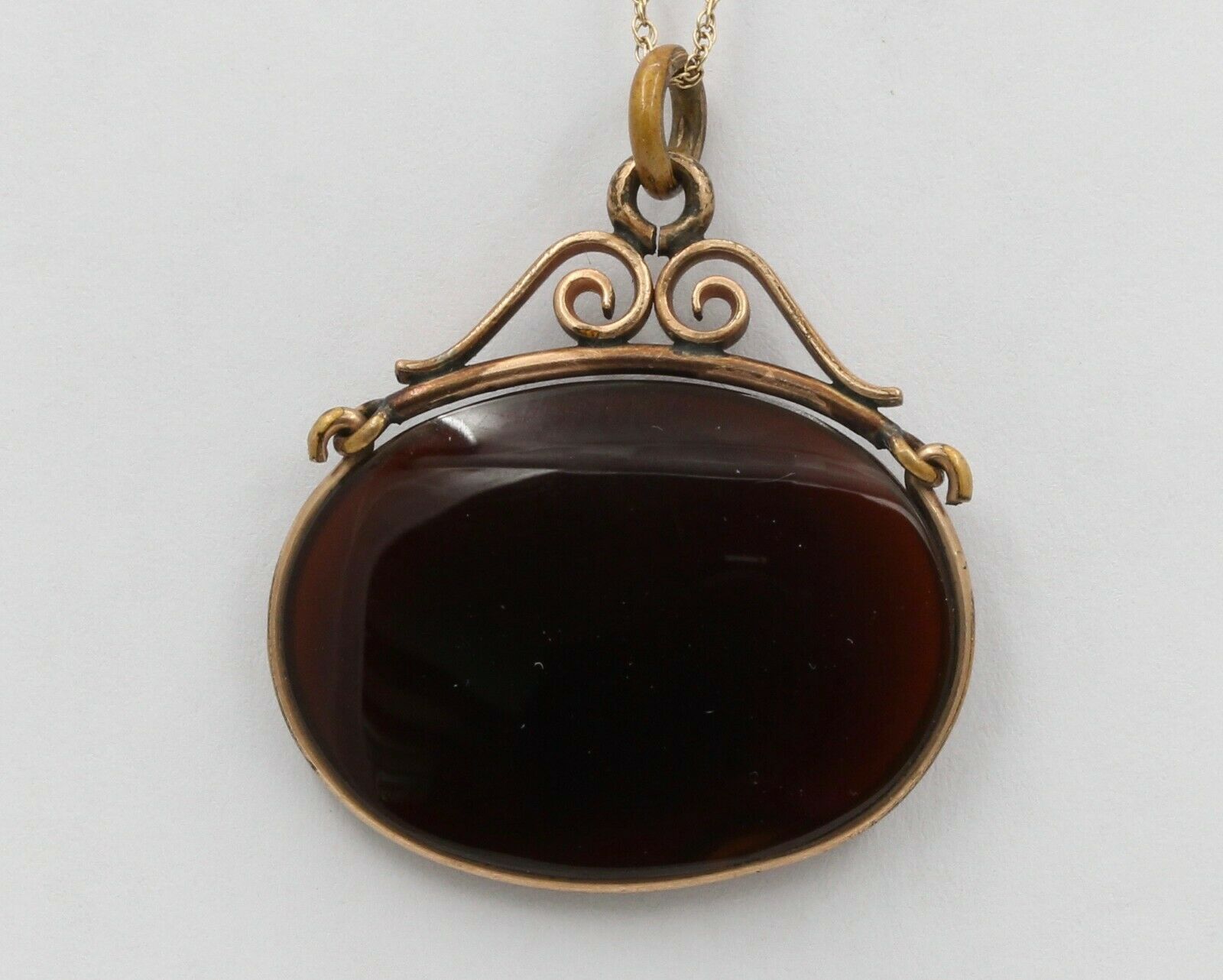 Vintage Gold Filled Intaglio Agate Pendent