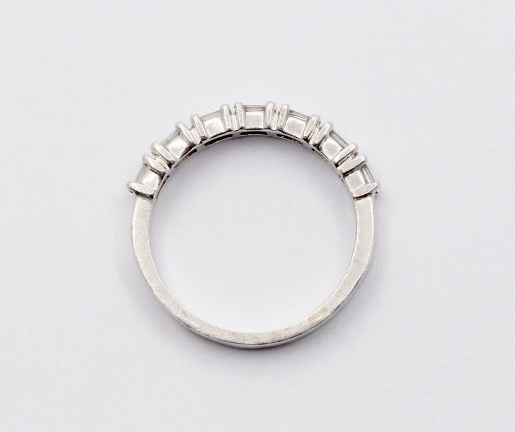 Vintage Ladies Wedding Band Baguette Diamonds Platinum Ring