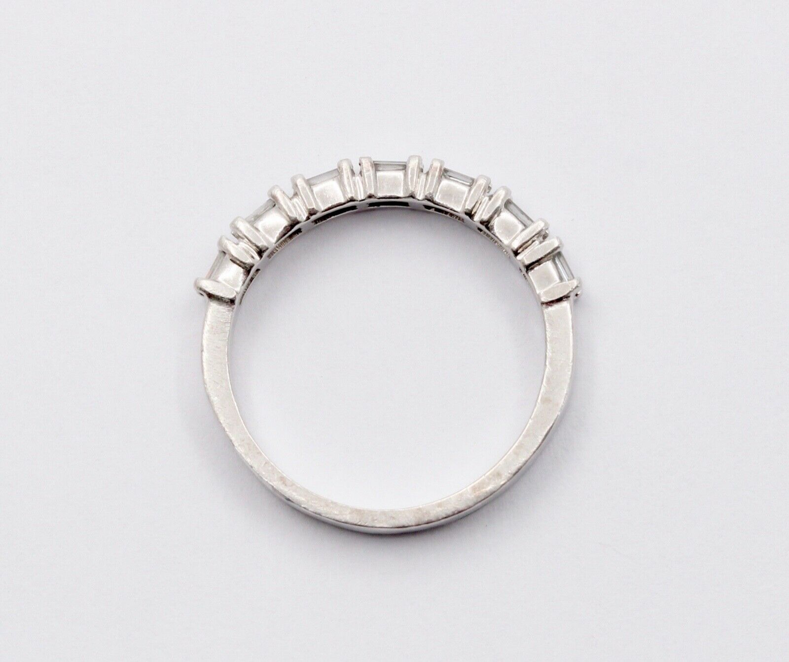 Vintage Ladies Wedding Band Baguette Diamonds Platinum Ring