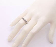 Load image into Gallery viewer, Vintage Ladies 14K White Gold CZ Wedding Band Ring
