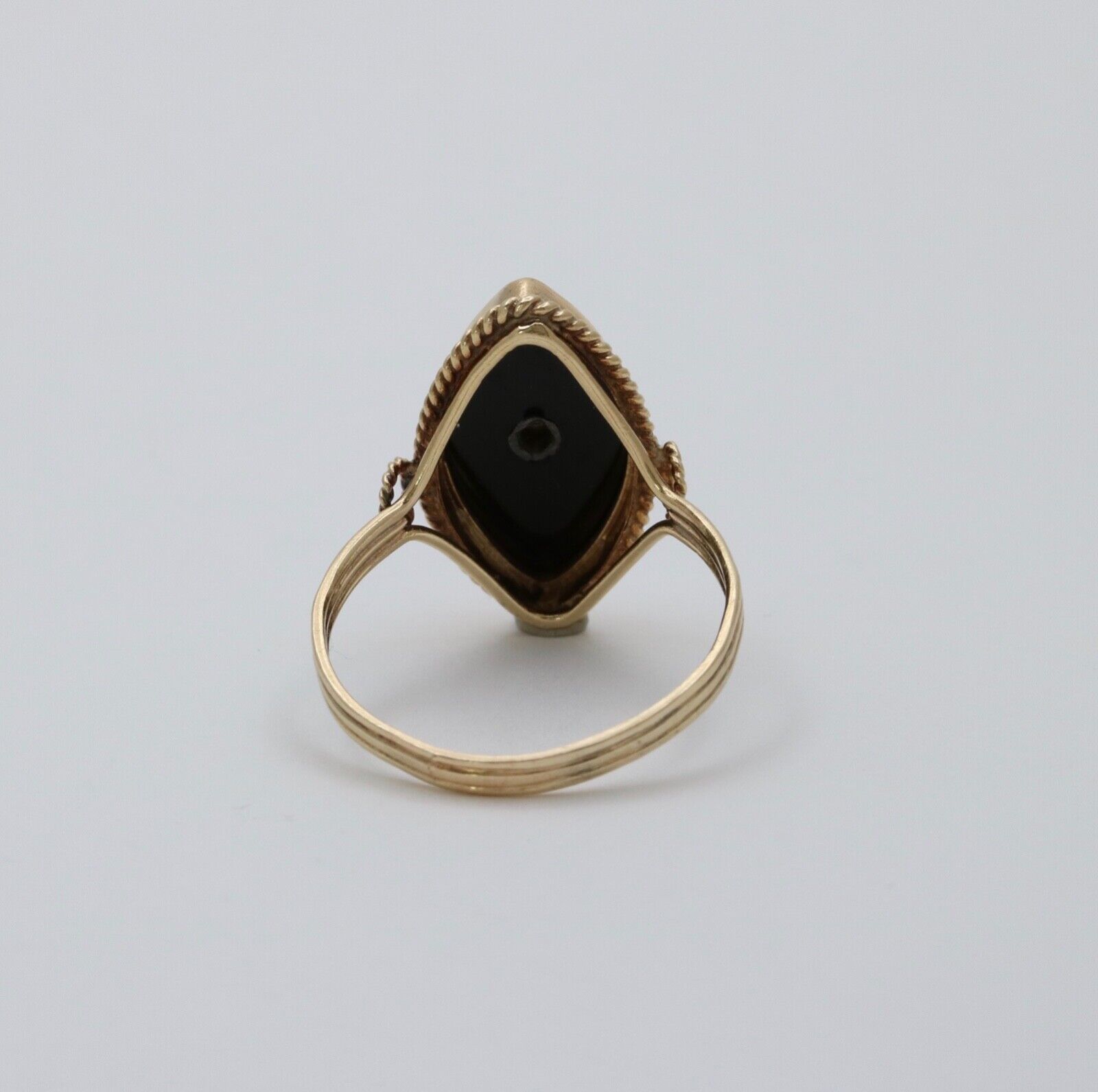 Antique Art Deco Marquise Onyx Diamond Ring