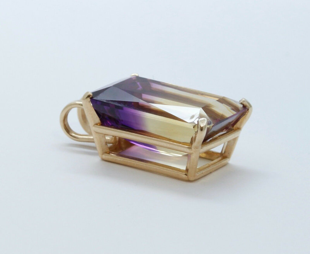 Vintage Ametrine 10K Yellow Gold Pendant