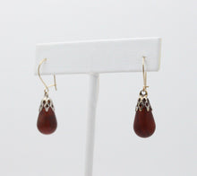 Load image into Gallery viewer, Vintage Amber 14K Sterling Silver Dangle Earrings
