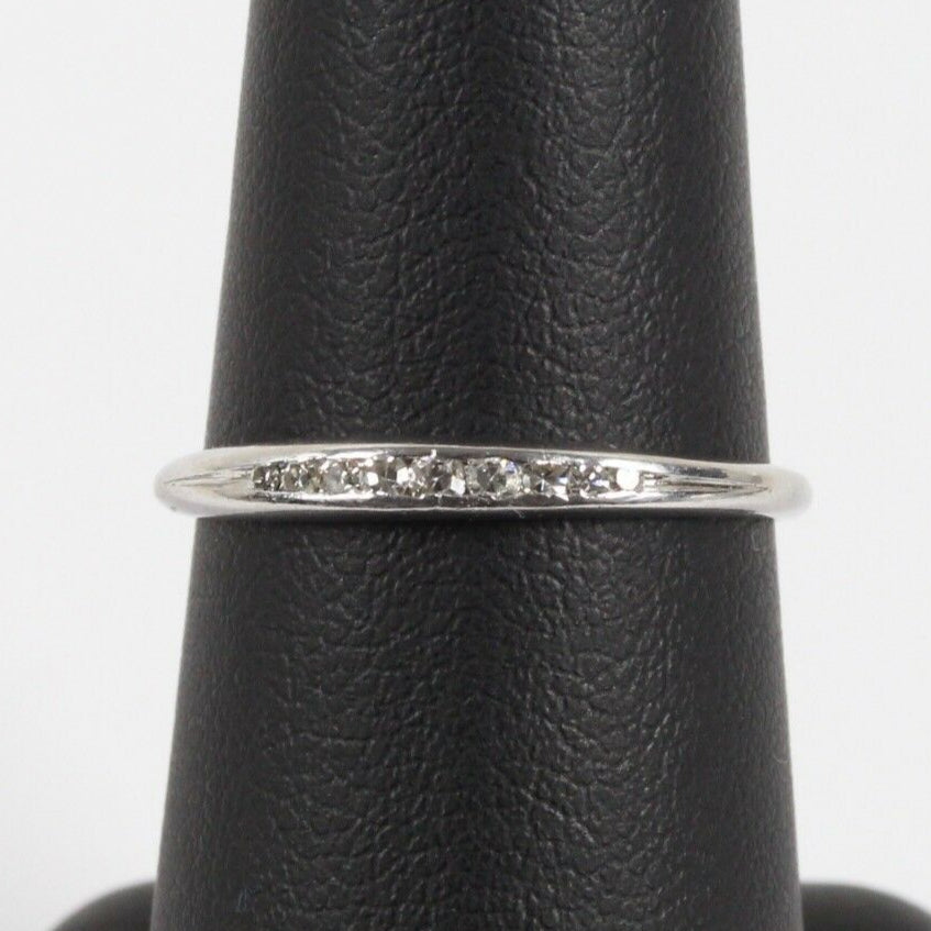 Vintage Platinum Diamond Wedding Band