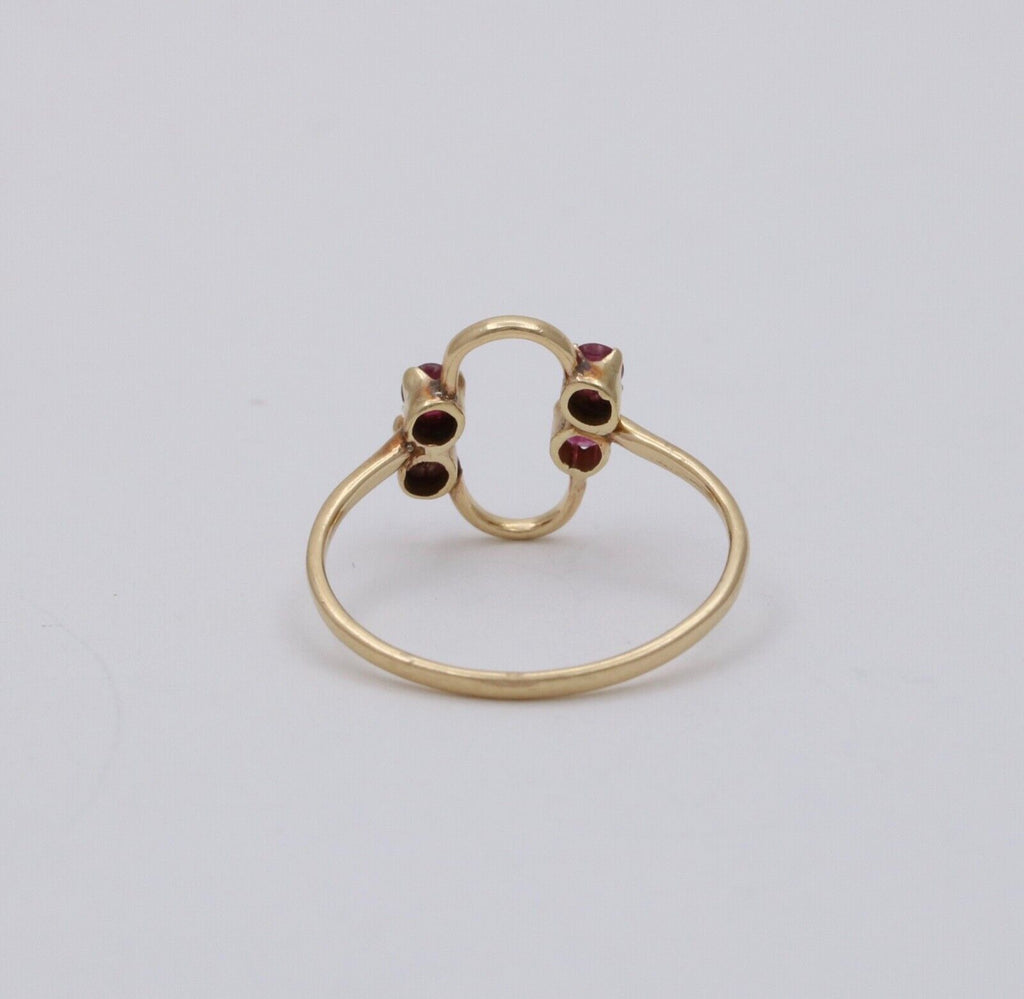 Vintage Ruby 14K Yellow Gold Ring Band, Stacking Ring
