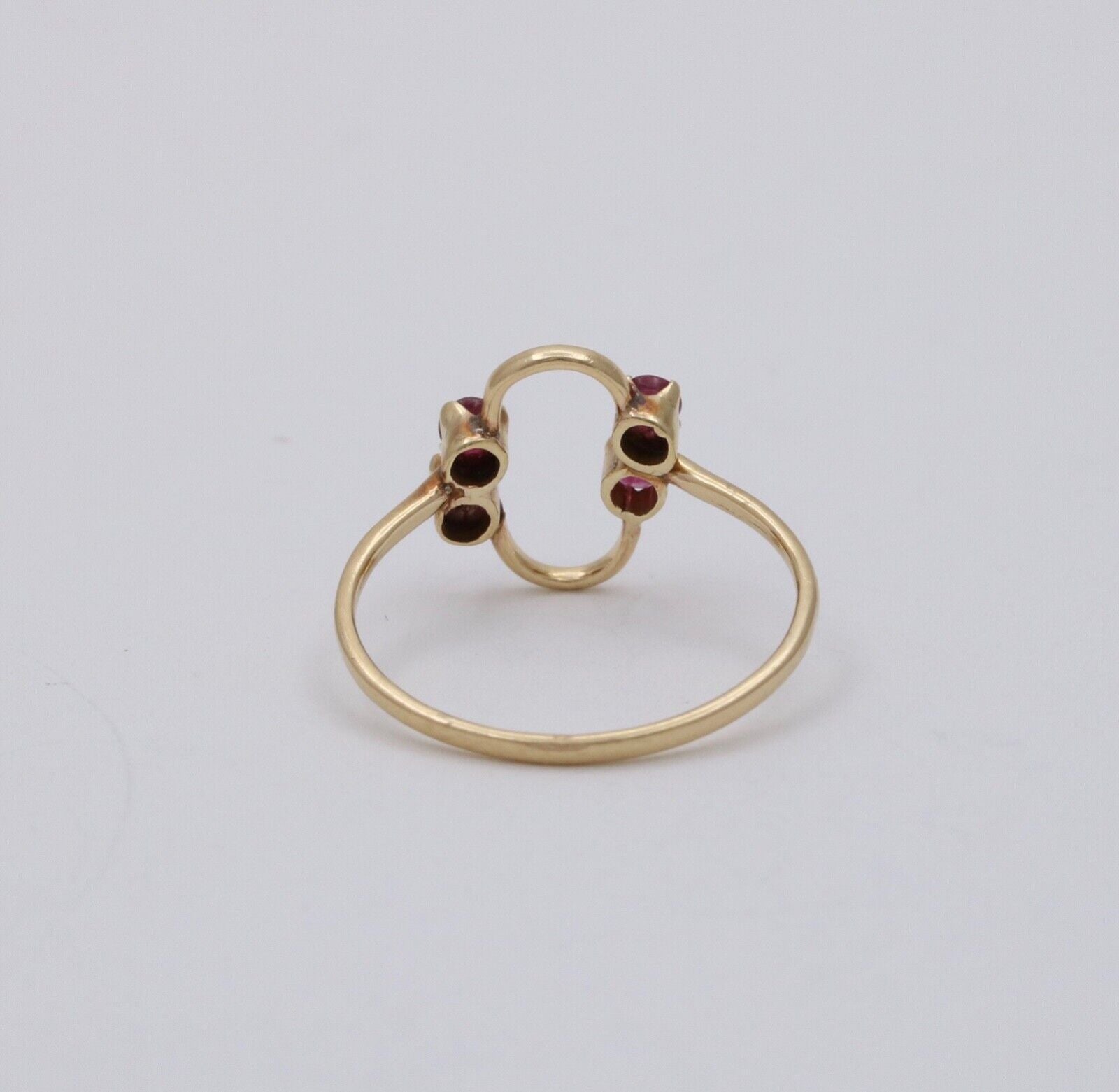 Vintage Ruby 14K Yellow Gold Ring Band, Stacking Ring