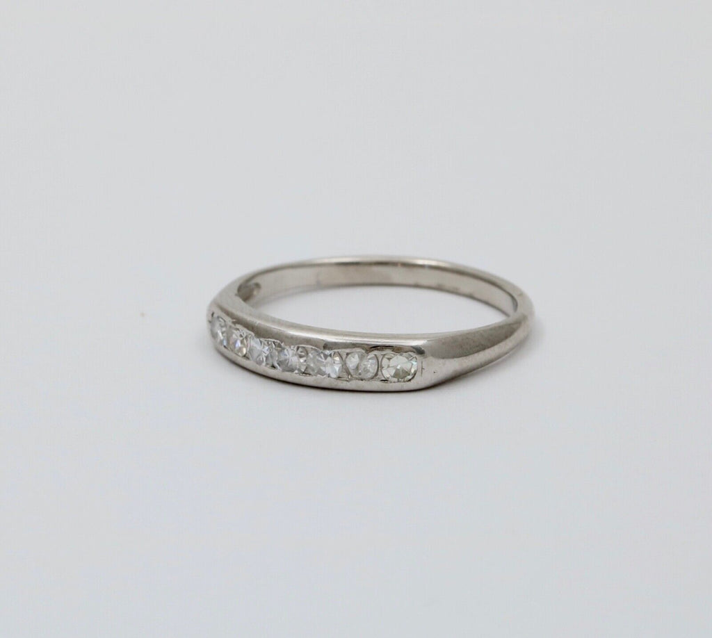 Vintage Diamonds Platinum Wedding Band