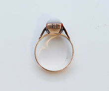 Load image into Gallery viewer, Victorian Ladies Carved Agate Cameo Seed Pearls 14K Rose Gold Ring
