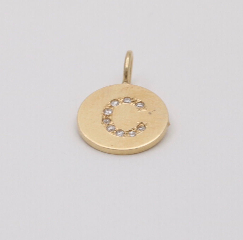Vintage Initial “S” Diamond Medallion Charm Pendant.