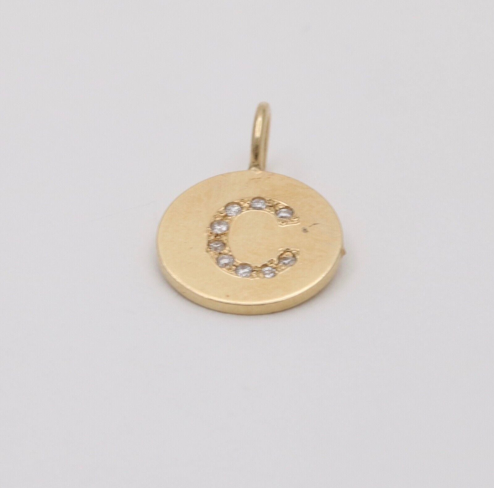 Vintage Initial “S” Diamond Medallion Charm Pendant.