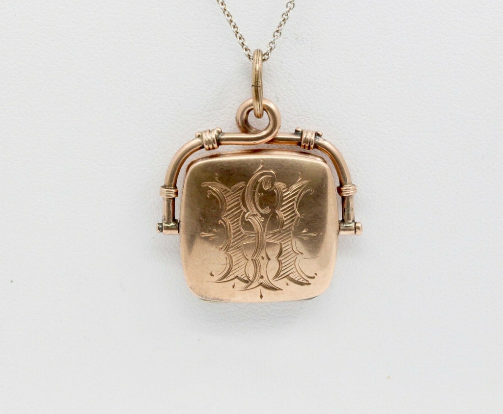 Victorian 14K Yellow Gold Purse Diamond Opening Pendant