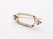 Load image into Gallery viewer, Victorian Edwardian 14K Yellow Gold Seed Pearls Retro Brooch Pin
