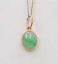 Vintage Jade 18K Yellow Gold Pendant