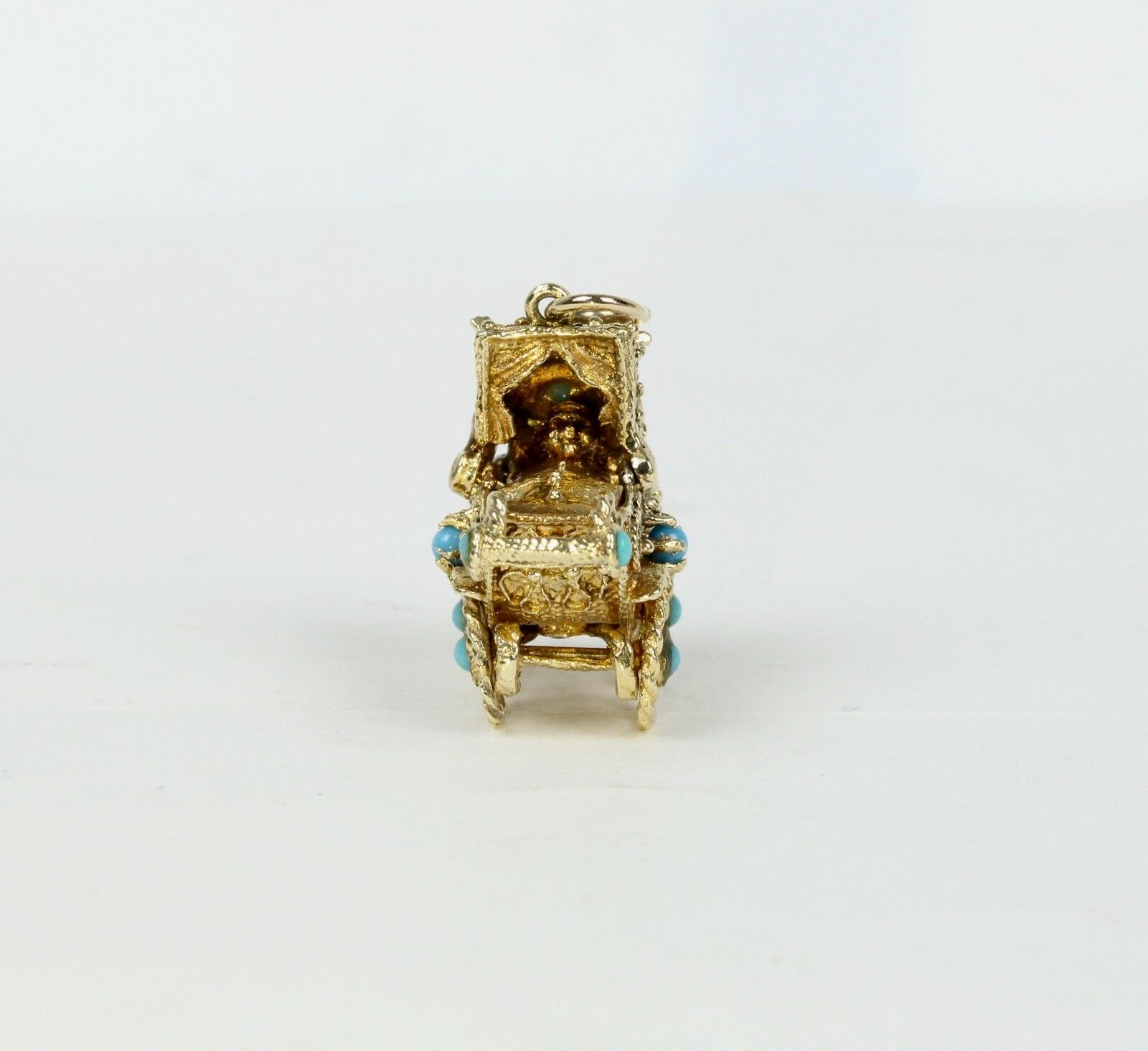 Vintage 14k Yellow Gold Baby Carriage Pendant